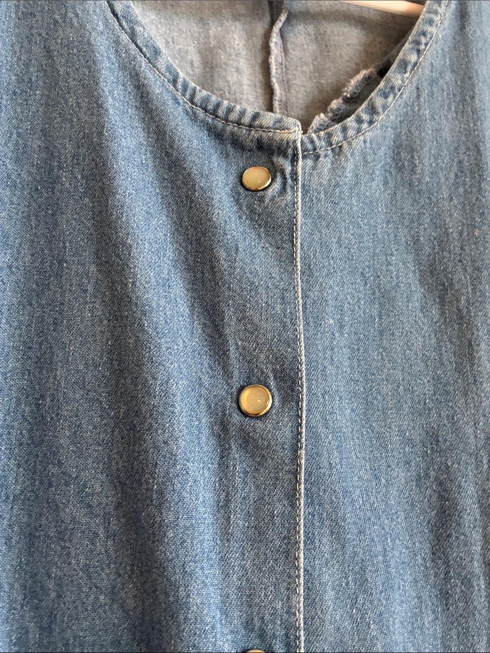 Vintage Fads Blue Denim Maxi Dress Size 8 Button Front Cottagecore Boho Y2K 90s - Picture 4 of 9